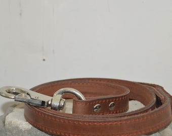 Correa para perro de cuero marrón resistente, personalizada para perros, regalo para amantes de las mascotas, correa para perro con nombre