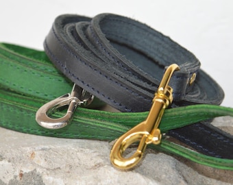 Conjunto de correa para perro de cuero negro y verde, accesorios de cuero, correa para perro grabada, accesorios para mascotas, correa para perro con nombre