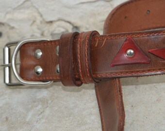 Wide Brown Leather Dog Collar, Personalized Dog, Leather Accessories, Dog Collar with Name, Engraved Dog Collar