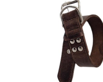 Collar de perro de cuero marrón de primera calidad, collares de perro personalizados, collar de perro personalizado, collar de perro grabado, collar de perro con nombre