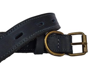 Handmade Leather & Suede Dog Collar: Soft Comfort for Small Dogs