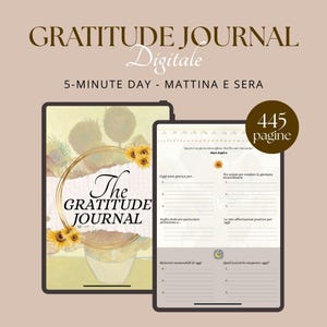 Diario della gratitudine digitale| Routine giornaliera di 5 Minuti per la Mattina e la Sera per iPad, GoodNotes | Benessere e Manifestazione