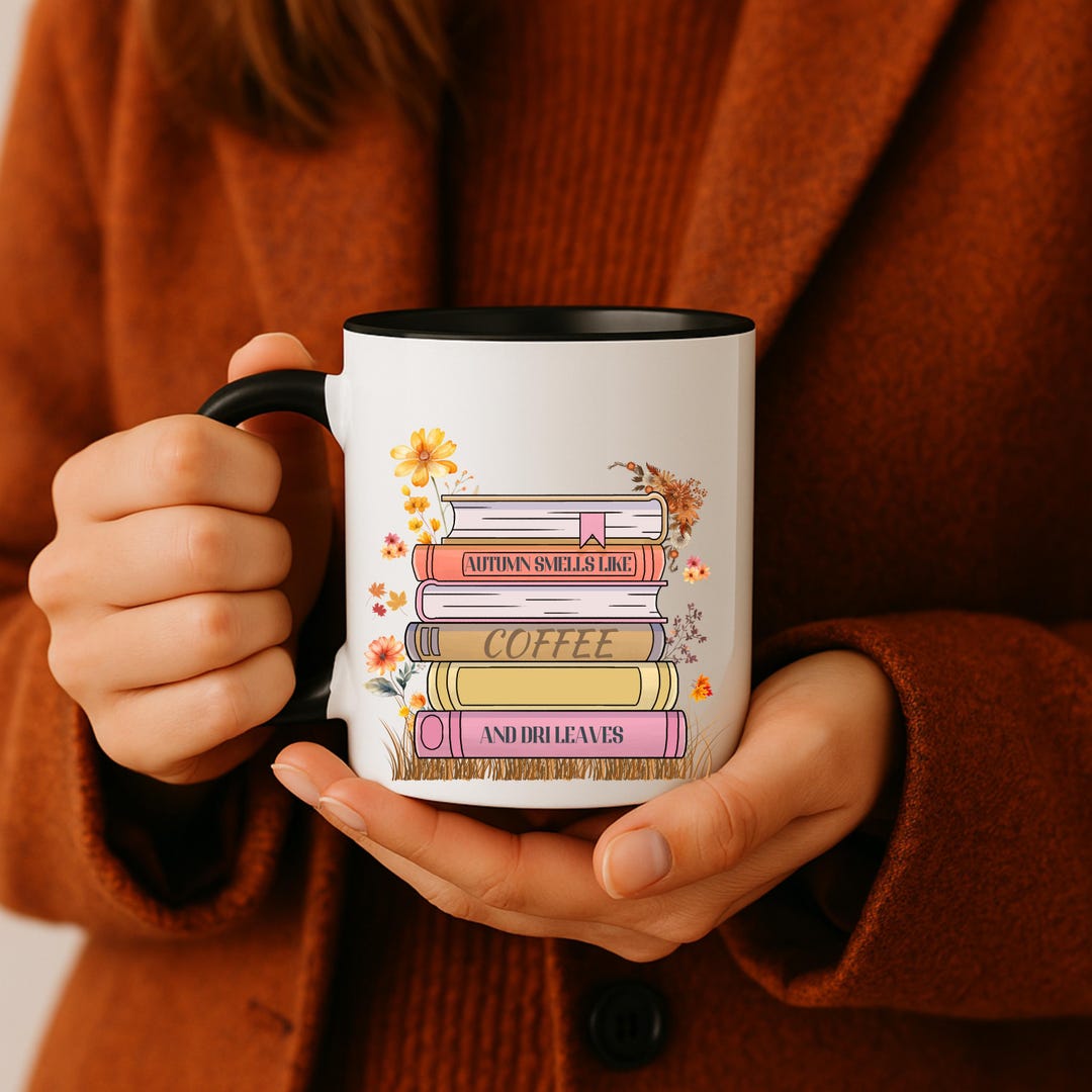 Floral Bookshelf Coffee Mug, Bookworm Gift - Etsy