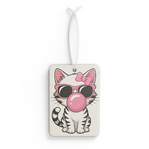 Désodorisant pour voiture avec chat mignon - Design amusant pour chaton, accessoires de voiture pour les amoureux des animaux de compagnie, cadeaux pour adolescents, décoration d'intérieur, désodorisants animaux mignons