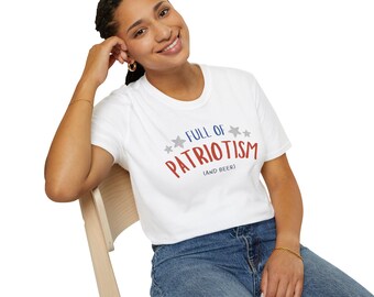 Patriottisch Fourth of July-T-shirt, Independence Day-top, rood wit blauw shirt, patriottisch biert-shirt, America Party-outfit