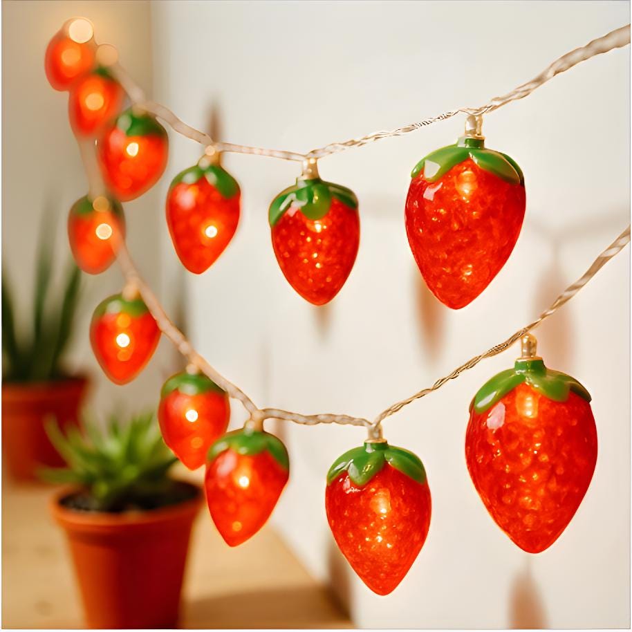 LEDストロベリーライトガーランド - 寝室の装飾、リビングルーム