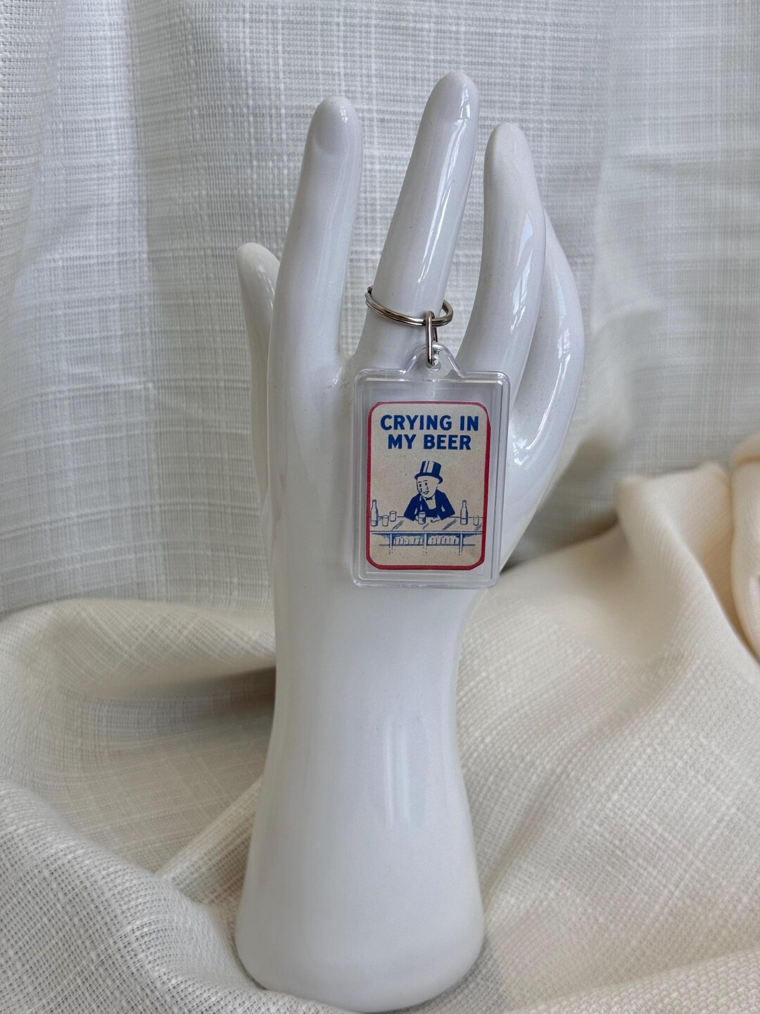 Vintage Print Beer Keychain - Etsy
