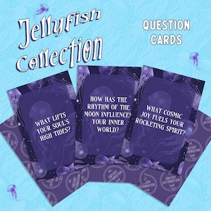Question Cards Deck 27 Galaxy Themed Question Cards Jellyfish Collection image 1