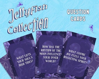 Question Cards Deck | 27 Galaxy Themed Question Cards | Jellyfish Collection