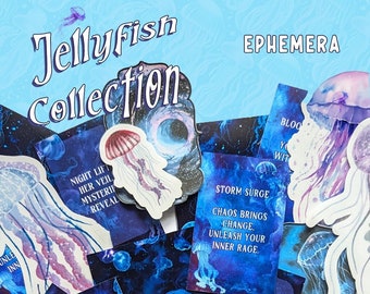 Galaxy & Jellyfish Ephemera | Scrapbooking, Junk Journalling, Card Making Supplies | Jellyfish Collection