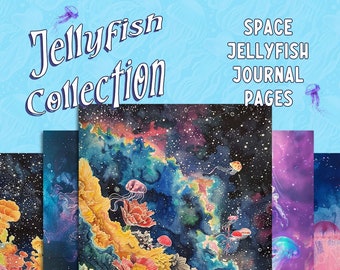 Galaxy & Jellyfish Journal Pages | Scrapbooking, Junk Journalling, Card Making Supplies | Jellyfish Collection