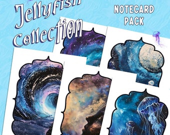 Notecard Pack | Galaxy Themed Note Cards | Jellyfish Collection Stationery