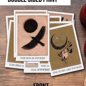Sweary Tarot Cards | Funny Sweary Gift for Sarcastic Wiccan | Double Sided Print