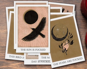 Sweary Tarot Cards | Funny Sweary Gift for Sarcastic Wiccan | Double Sided Print