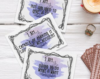 Mini Swear Affirmations Deck | Funny Encouragement Cards | Pocket Sized Sweary Positivity Affirmation Deck | Gender Neutral