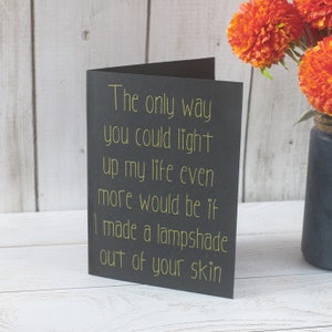 Black and Gold Handmade Card for Horror Lovers, Birthday Card for Serial Killer And True Crime Fans