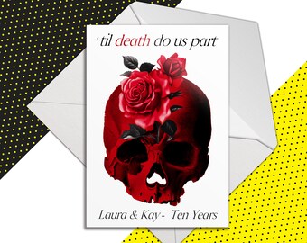 Fetes Occasions Speciales Crane Serpents Et Roses Joyeux Anniversaire Rockabilly Carte De Vœux Maison