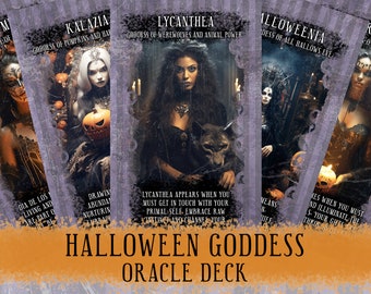 Mini Halloween Oracle Cards - 13 card deck, witchie oracle cards, feminine cards, Spooky Oracle, Tarot, Manifestation