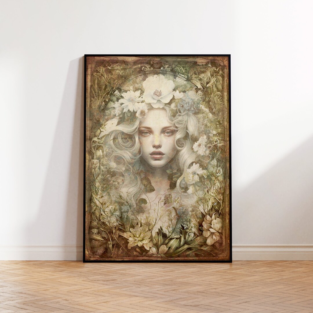 Gaia Vintage Goddess Art Print Goddess Wall Art Goddess - Etsy