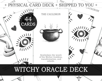 Witch Oracle Cards - 44 card deck , Tarot Cards, Tarot Deck, oracle deck, oracle cards, oracle card deck, divination, manifestation