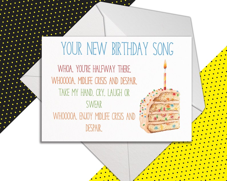 Funny Bon Jovi Birthday Card Alternative Lyrics Greeting Etsy UK