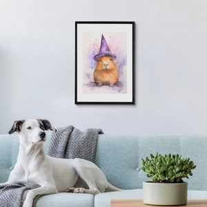 Witch Capybara Art Print Decor, Guinea Pig Print present, Animal Art, Humorous, humour Decoration image 6