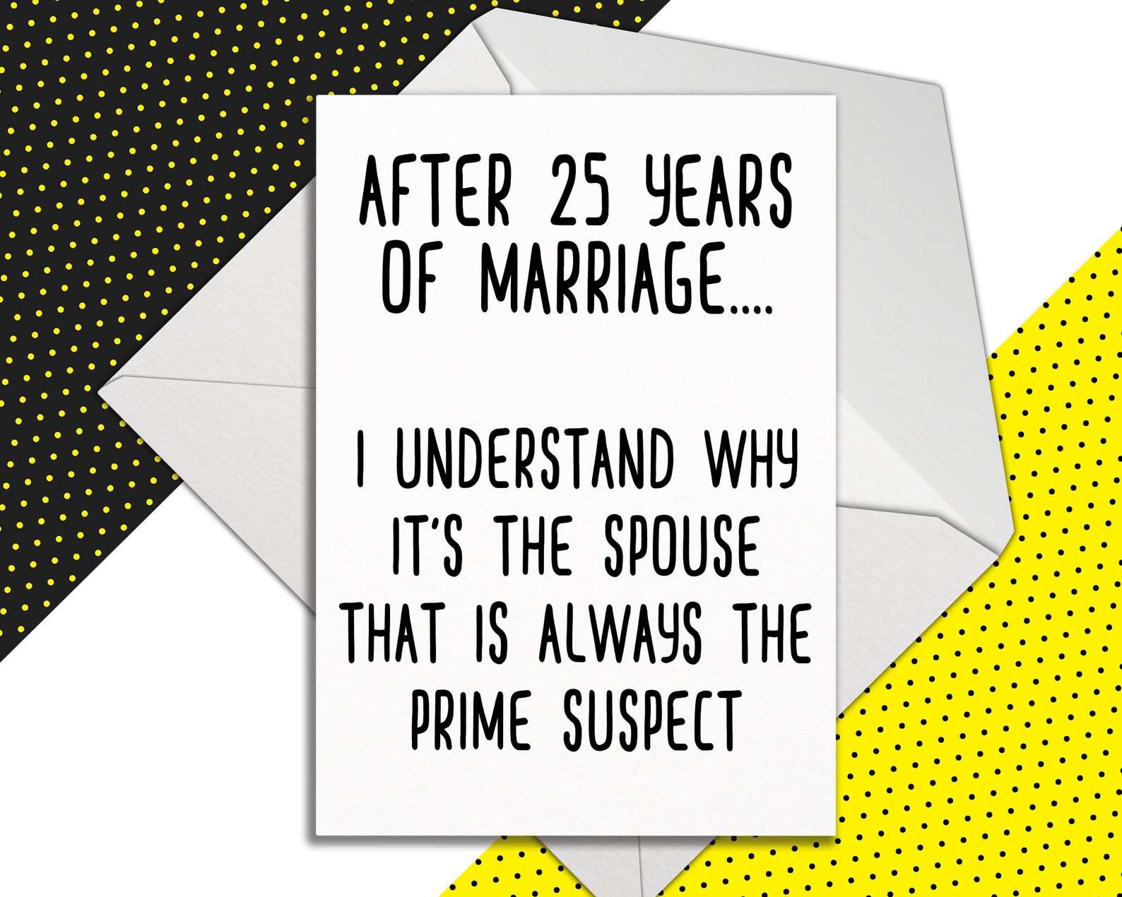 Funny 25th Wedding Anniversary Card Silver Wedding Gift Etsy UK