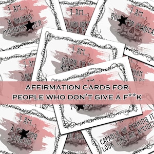 Mini Offensive Affirmation Cards | Funny Positive Swearing Card Deck | affirmational cards
