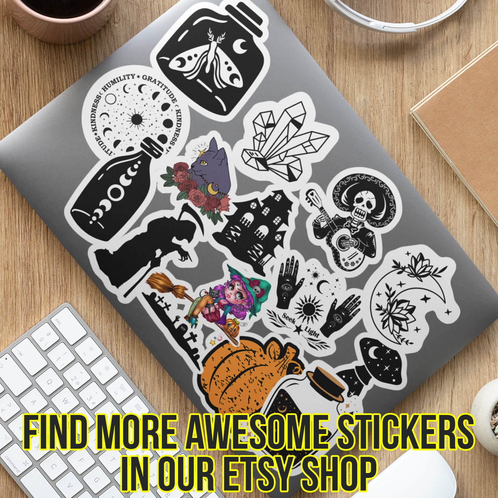 Dark Academia Sticker Books Coffee Sweater Repeat | Etsy