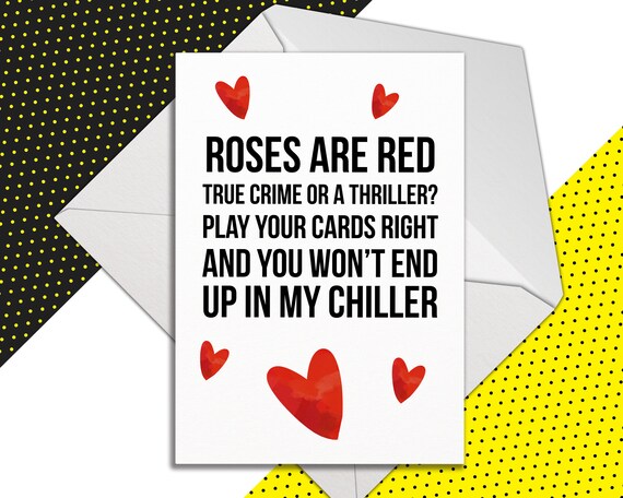 Serial Killer Valentines Cards for Him Funny Rhyme Birthday | Etsy