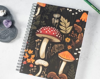 Mushroom notebook - Dot Grid Pages - Special Offer Introductory Price