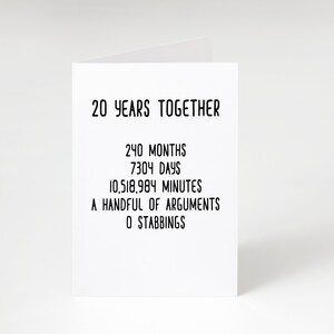 20th Anniversary Card, 20 Years Together