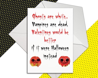 Goth Poem Valentine Card, Card for Halloween Lovers, Birthday or Anniversay Card