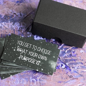 Optimistic Nihilism Affirmations Deck | Funny Affirmation Cards | Existentialist Card Set | Affirmation Gift Box | Galaxy Pattern