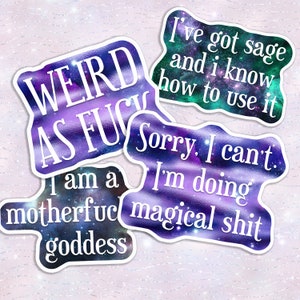 Sweary Witchcraft stickers, book of shadows, witchy gifts, Halloween sticker pack, Sassy Planner Sticker, Galaxy Ephemera