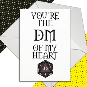 DND Anniversary Card, Funny Birthday Card ,You're the DM of my Heart, Gamer Anniversary Card, Card for Husband, Gamer Valentine