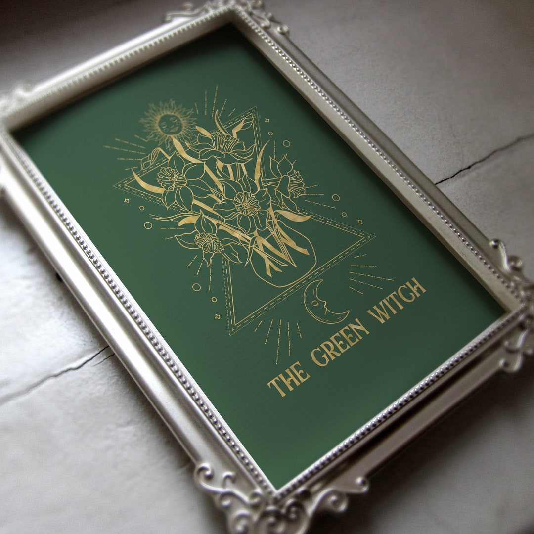 Sage Green Wall Art | Halloween Home Decor | Green Witch Decor | Gothic ...