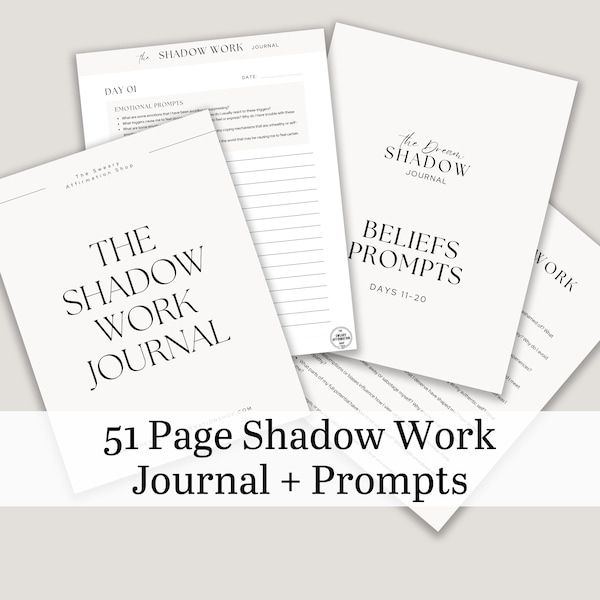 Shadow Work Journal Pages, Shadow Prompt Workbook, Enlightenment Journal, Inner Child Healing, Digital Grimoire Pages, Guide, PDF