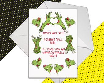 Horror Valentine Card, Zombie Love Card for Him, Funny Valentines for Girlfriend