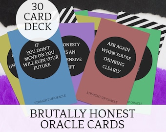 Oracle Card Deck | Brutal Inspiration Affirmation Cards | Badass Answer Cards | Question Cards