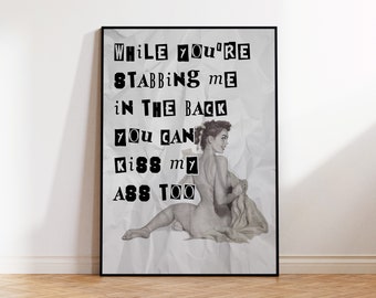 Riot Grrrl Feminist Poster - Funny Sarcastic Punk Decor