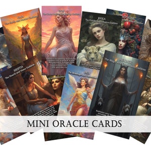 Greek Goddess mini oracle cards - oracle deck, 16 card deck, affirmation cards, tarot deck, oracle cards, tiny cards, greek pantheon