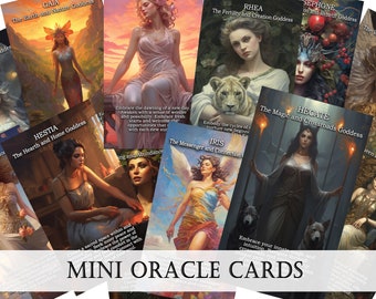 Greek Goddess mini oracle cards - oracle deck, 16 card deck, affirmation cards, tarot deck, oracle cards, tiny cards, greek pantheon