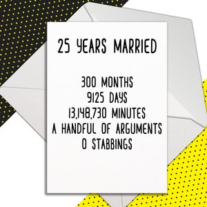 Funny 25th Anniversary Card
