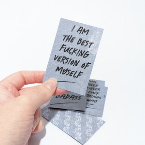 Swear Affirmations Deck | Groomsmen Gifts | Modern Affirmation Cards | Adult Humor Rude Gift | White Elephant Gifts | Mental health Reminder