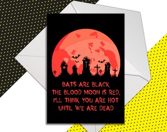 Funny Goth Love Card, Gothic Humour Valentines Day Cards, Until I am Dead