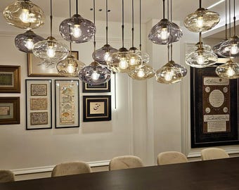 Irregular Glass Pendant Light-Modern Pendant Lighting- Blown Glass lamps ,Glass Pendant Chandelier