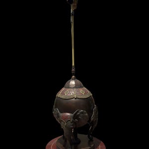 Bradley & Hubbard Enameled Metal Elephant Table Lamp, circa 1910