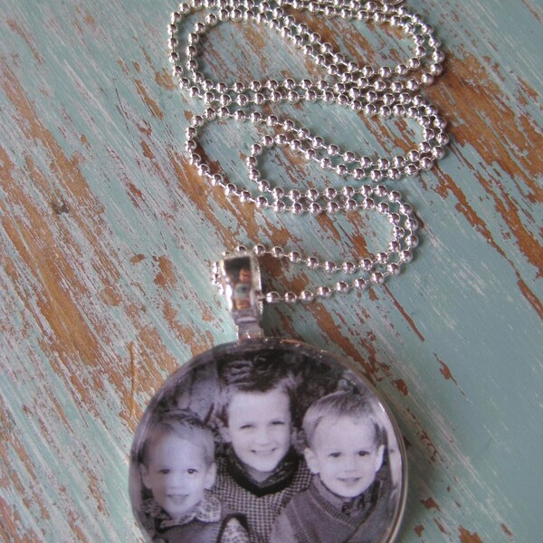 Beautiful Custom Photo Necklace - CLICK FOR MORE EXAMPLES - Cut Crystal with Beveled Edges - Personalized - Christmas - Holiday Gift - Chic and Unique by TakeFlightBoutique on Etsy