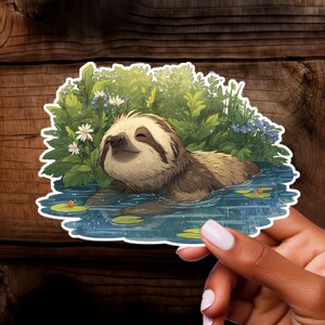Faultier Sticker, Tier Aufkleber, Animal Lover –  Vinyl, Comic, Natur, Laptop Aufkleber, Planer & Journal, Kindle Sticker, Geschenk!